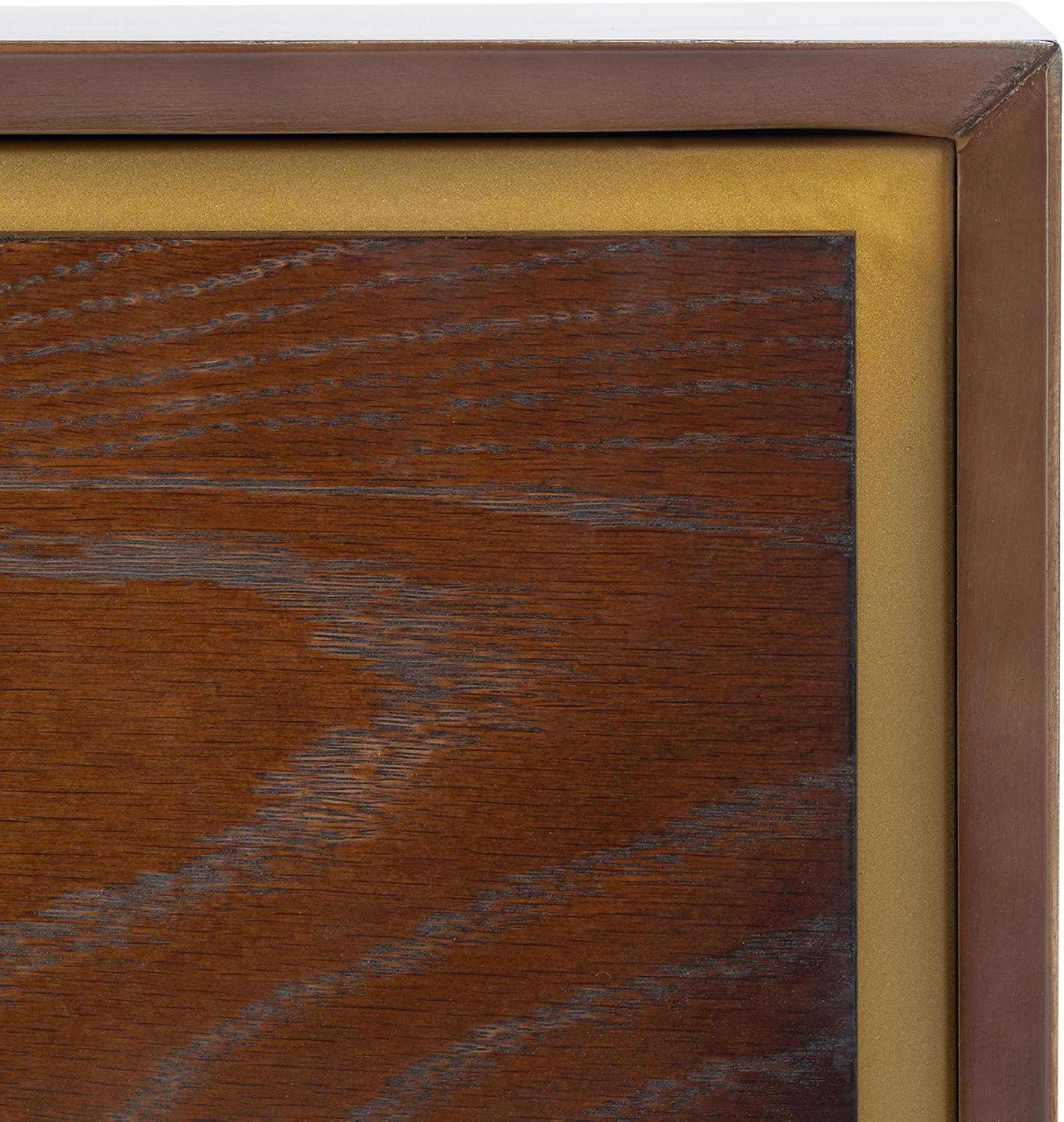 Fenno 2 Drawer Nightstand - Walnut/Brass - Safavieh.