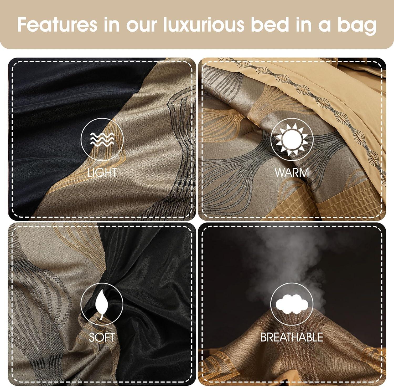 Nanshing America, Inc Kath 7 Piece Microfiber Modern & Contemporary Comforter Set