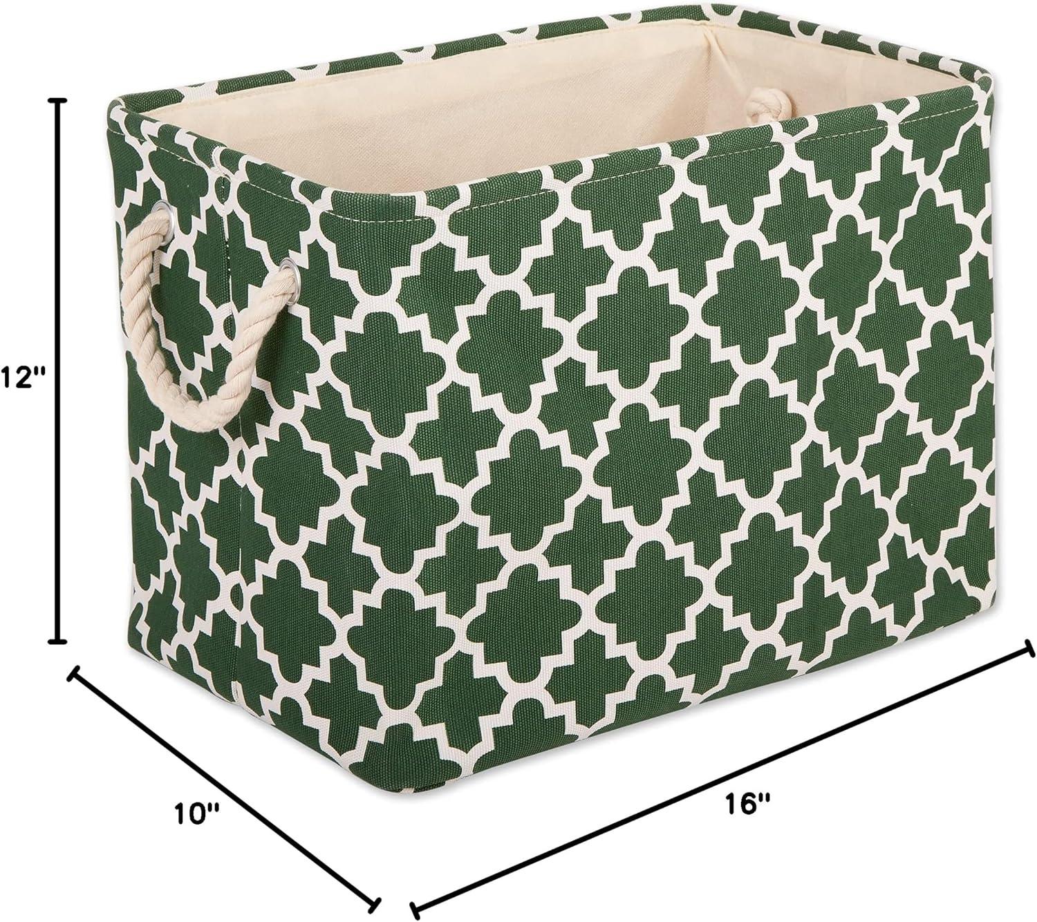 Hunter Green Fabric Collapsible Cube Storage Bin