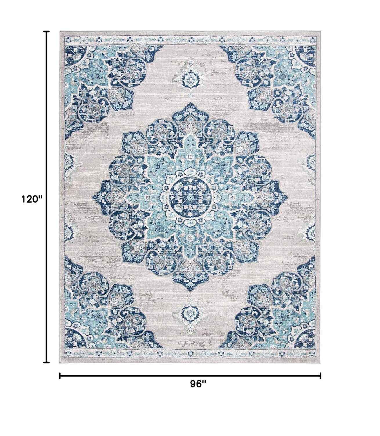 Brentwood BNT849 Power Loomed Area Rug - Navy/Light Grey - 8'x10' - Safavieh.