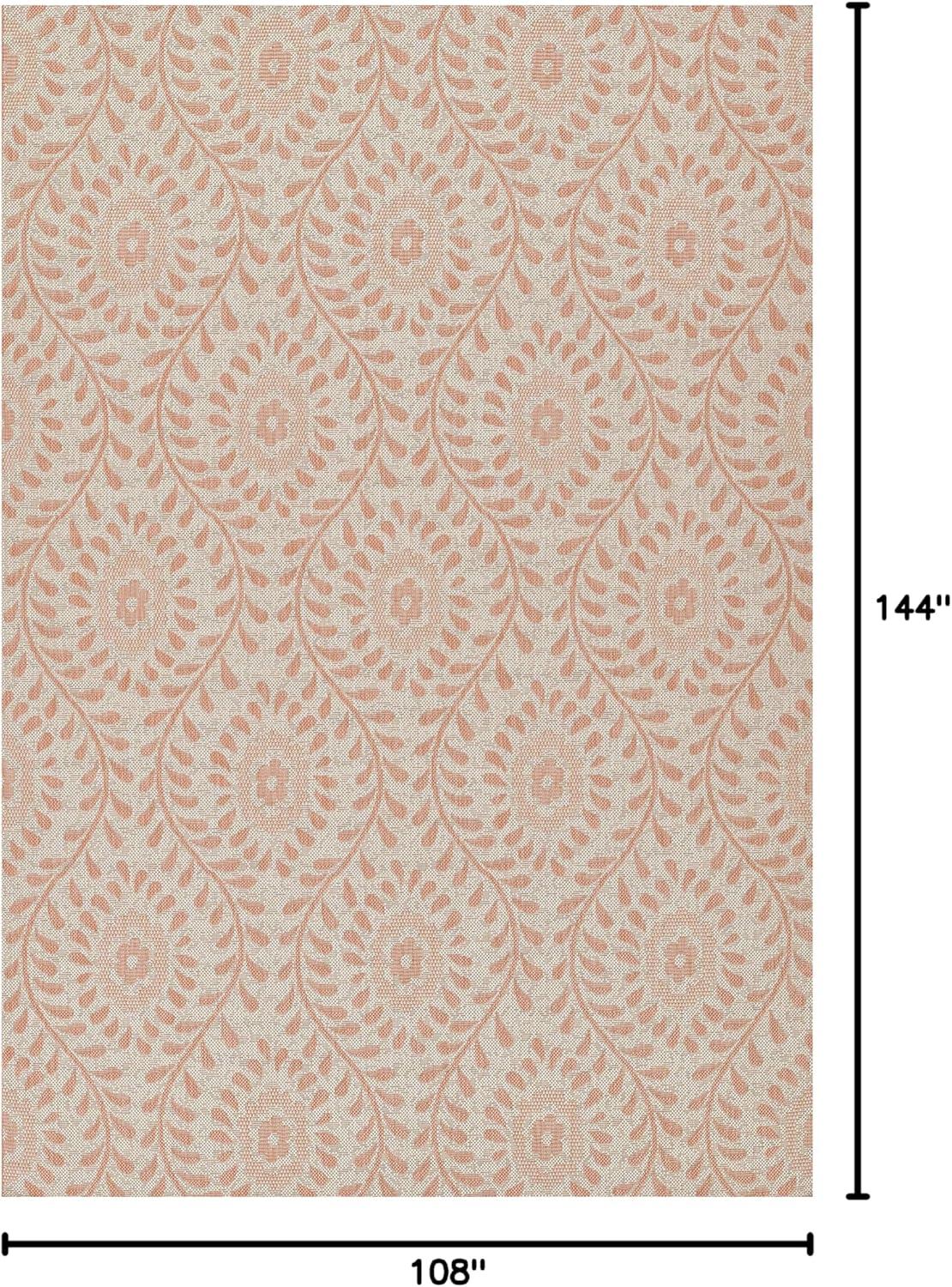 Momeni Riviera Transitional Coral Indoor Outdoor Rug 9' X 12'