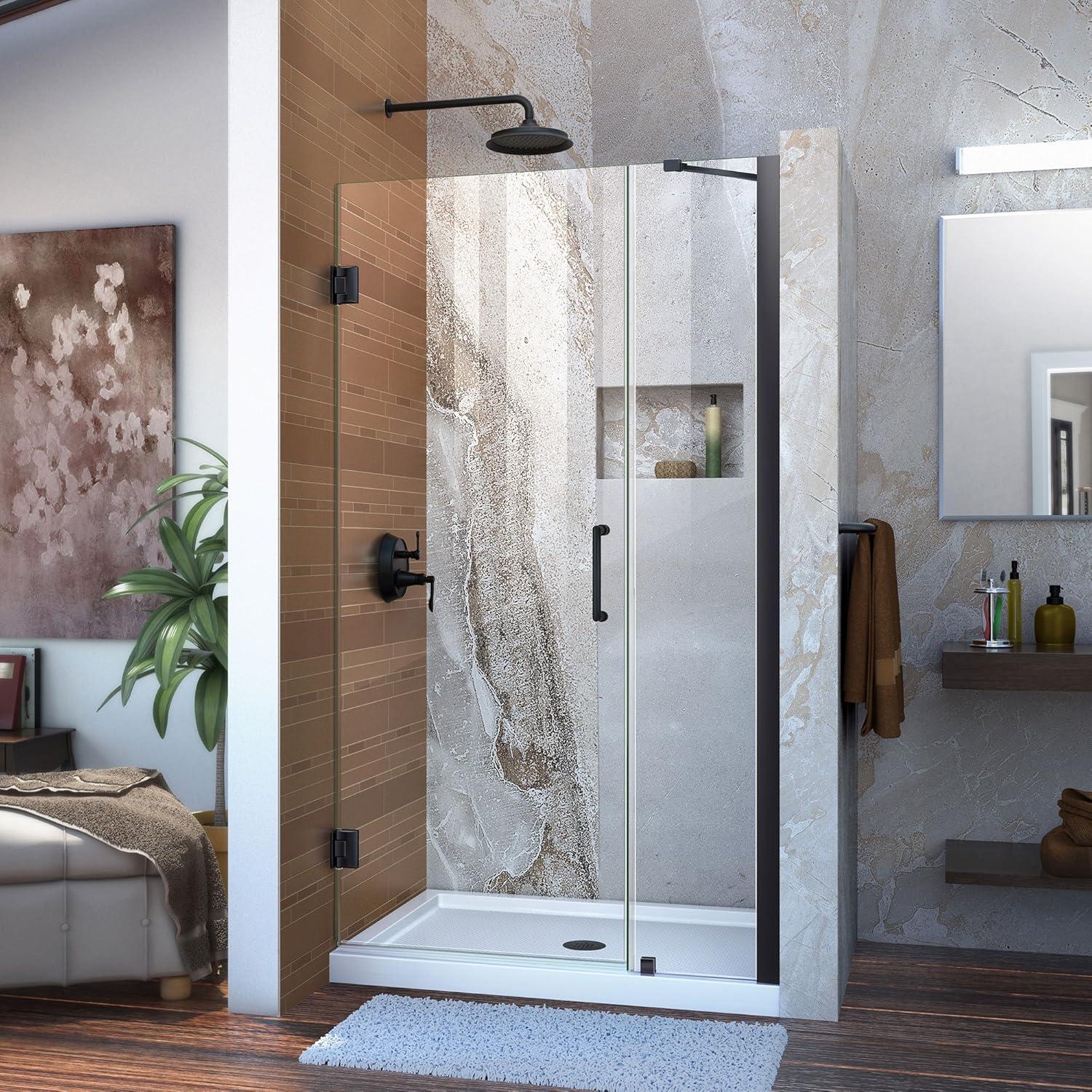 Unidoor 39" W x 72" HHinged Frameless Shower Door with ClearMax™ Technology