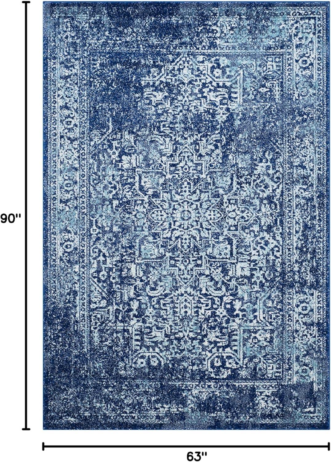 Evoke EVK256 Power Loomed Area Rug - Navy/Ivory - 5'3"x7'6" - Safavieh.