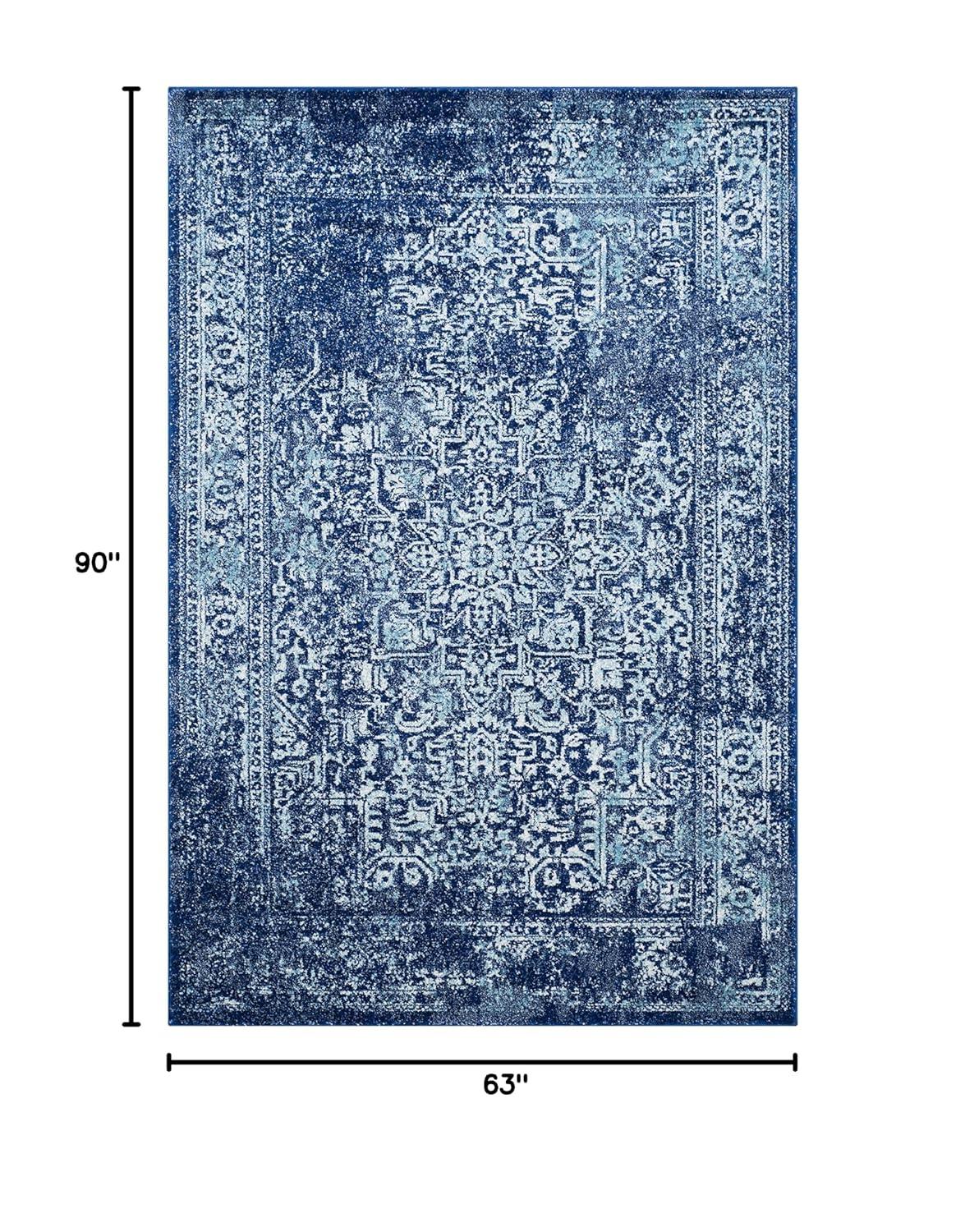 Evoke EVK256 Power Loomed Area Rug - Navy/Ivory - 5'3"x7'6" - Safavieh.