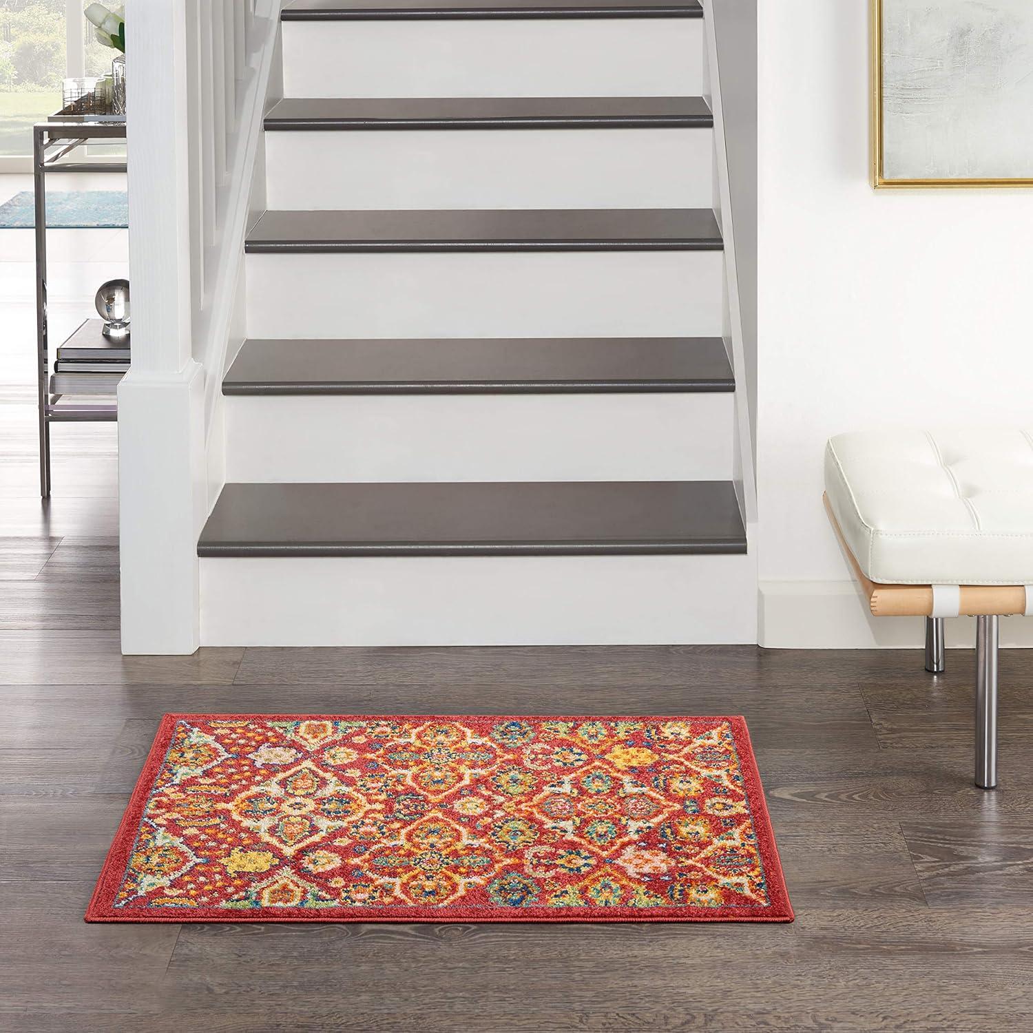 Nourison Allur Boho Indoor Area Rug Red Multicolor 2'3" x 7'6"