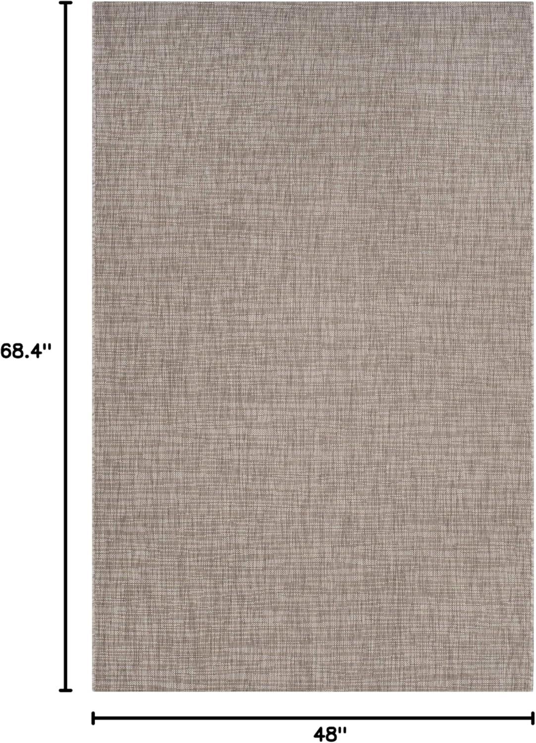 Light Brown 47"x67" Contemporary Easy-Care Outdoor Rug