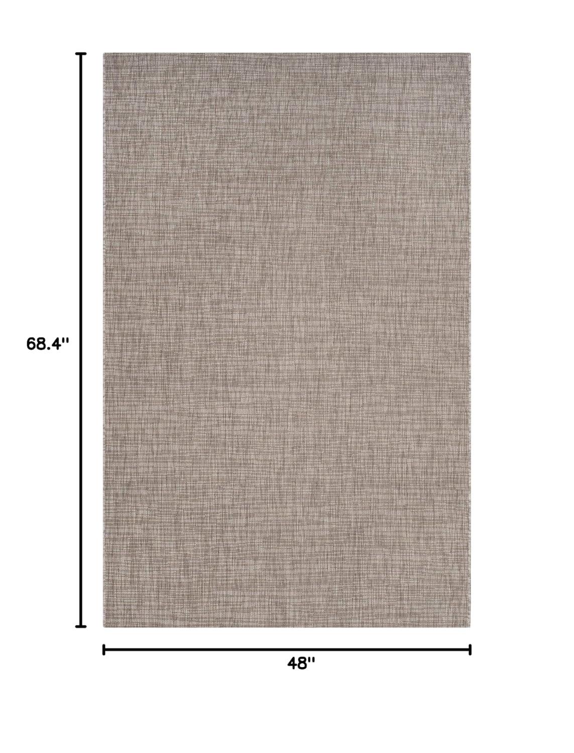 Courtyard Light Brown 4 ft. x 6 ft. Solid Indoor/Outdoor Patio  Area Rug