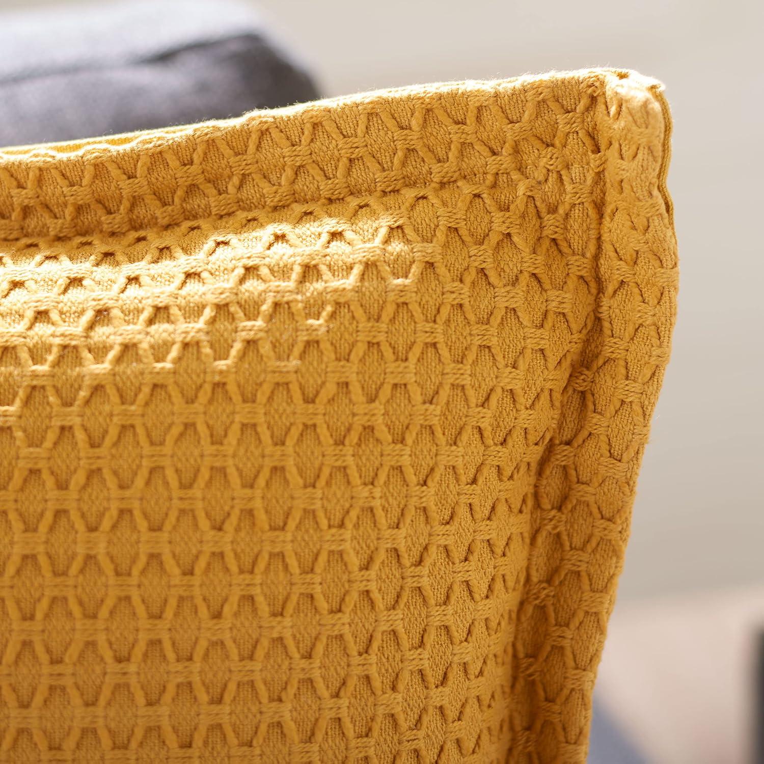 SAFAVIEH Lucina Geometric Texture Accent Pillow, 18" x 18", Yellow