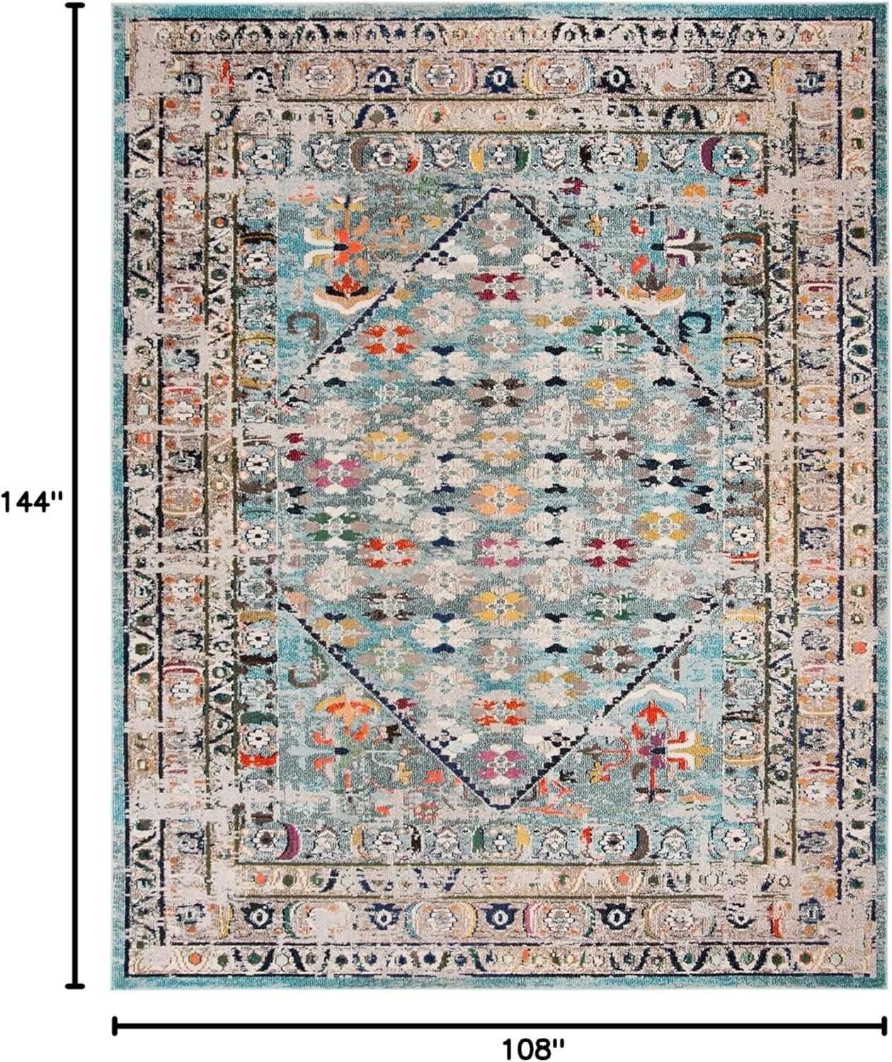 Monaco MNC255 Power Loomed Indoor Area Rug - Blue/Light Grey - 9'x12' - Safavieh