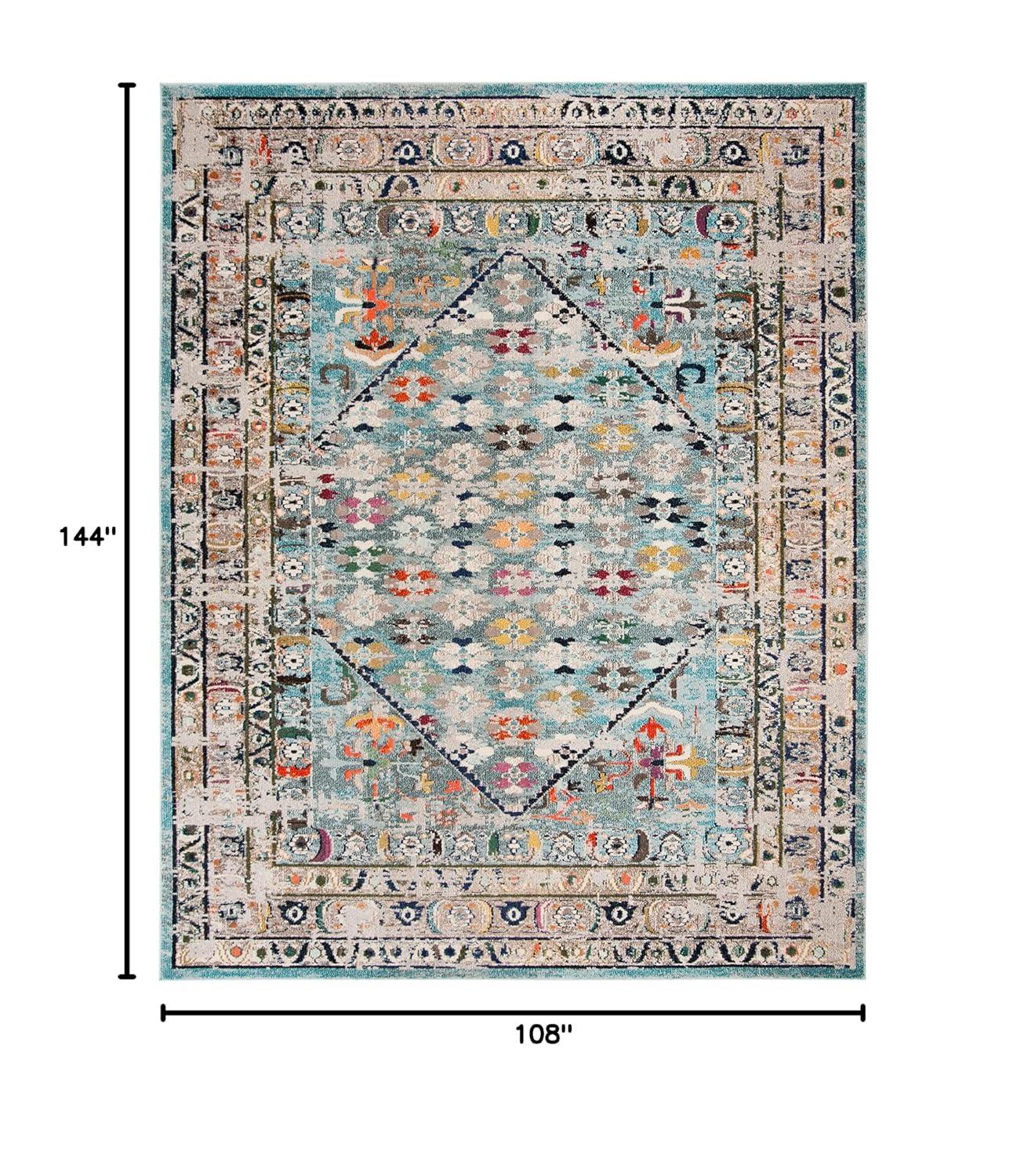 Monaco MNC255 Power Loomed Indoor Area Rug - Blue/Light Grey - 9'x12' - Safavieh