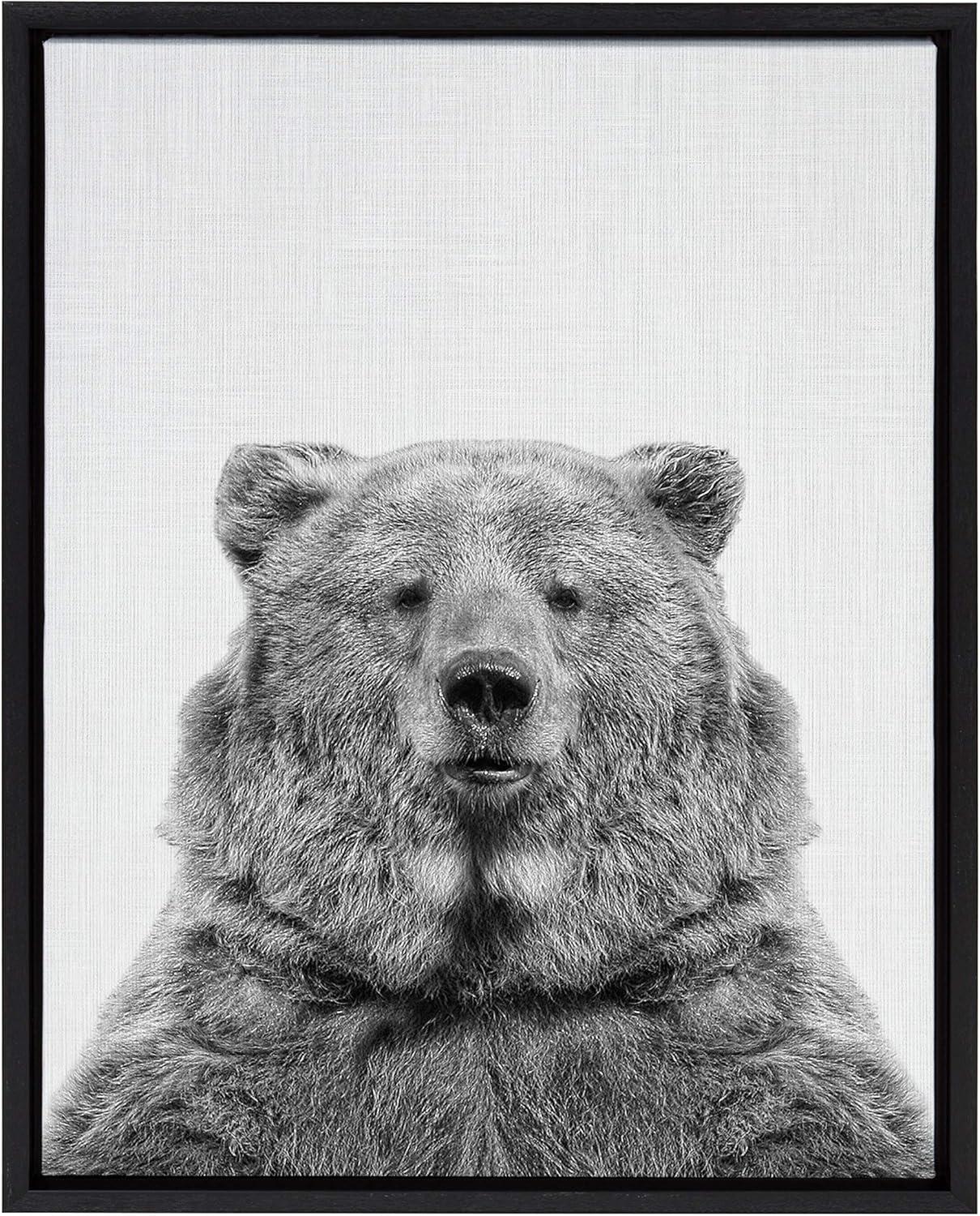 18" x 24" Sylvie Bear Framed Canvas by Simon Te Tai - Kate & Laurel All Things Decor