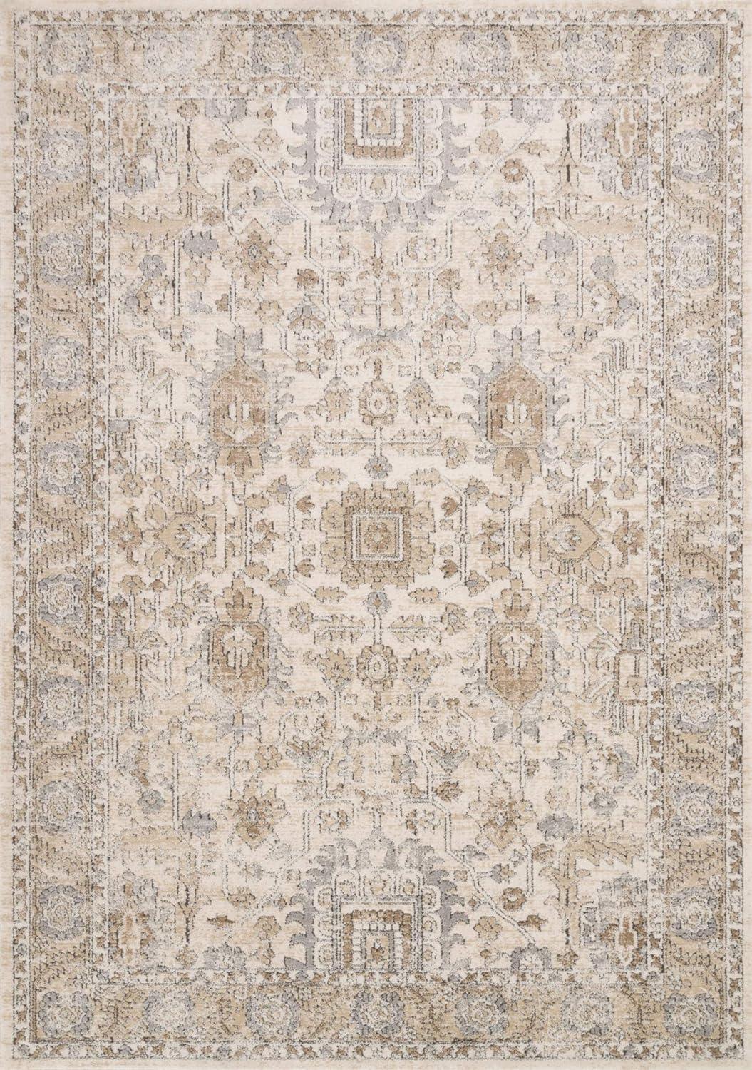 Loloi Teagan Ivory / Sand 3'-4" x 5'-7" Accent Rug