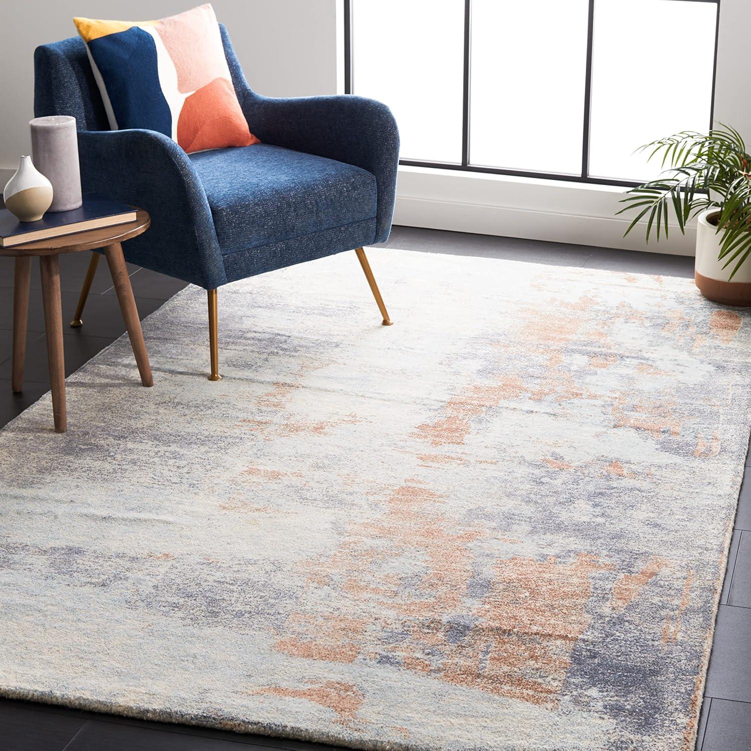 Restoration Vintage RVT113 Hand Tufted Area Rug - Blue/Brown - 5'x8' - Safavieh.