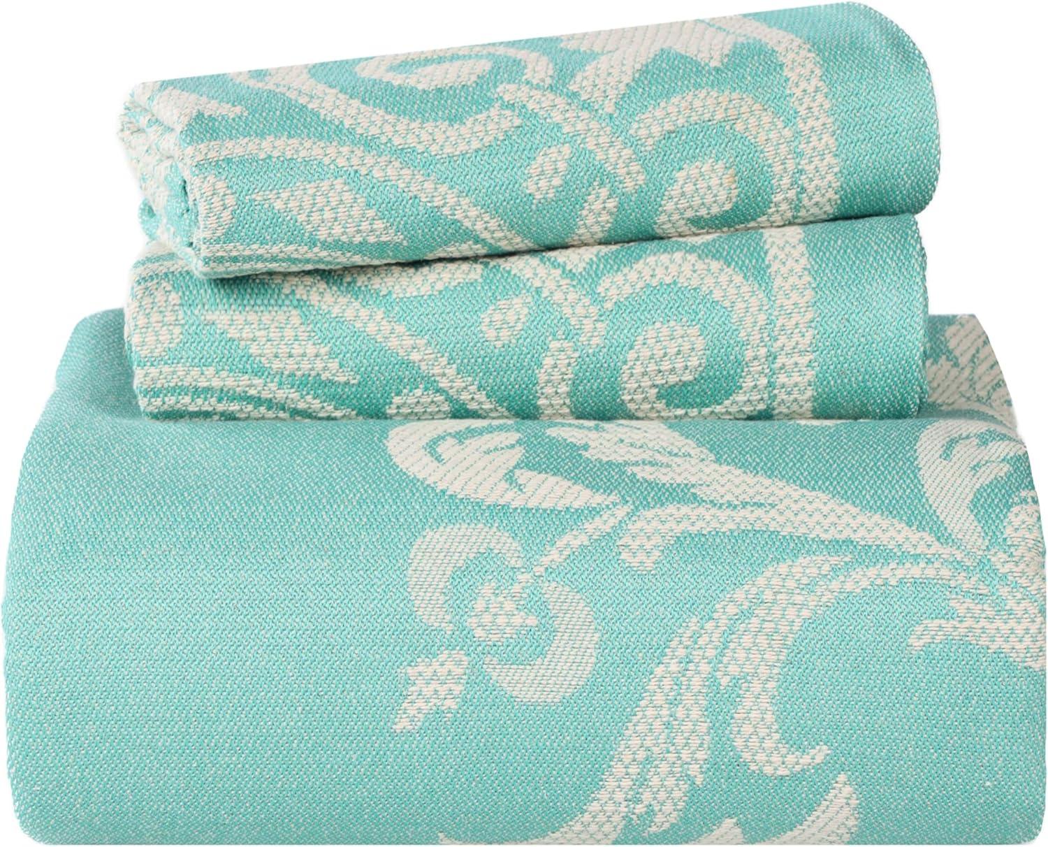Superior Rio Lightweight Cotton Blend Woven Jacquard Traditional Medallion Bedspread/Coverlet Set