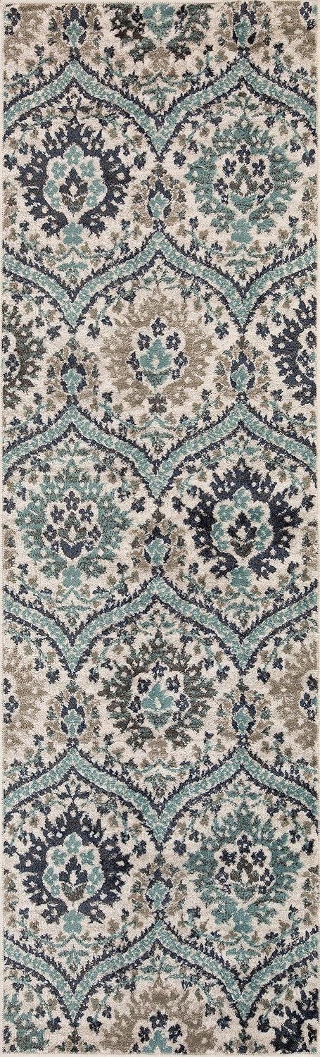 Superior Augusta Oriental Indoor Area Rug, 5' x 8', Deep Royal