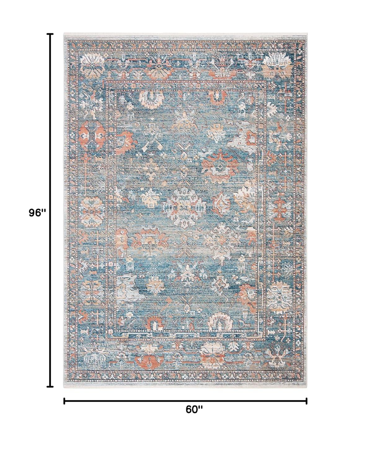Victoria VIC905 Power Loomed Indoor Area Rug - Blue/Ivory - 5'x8' - Safavieh