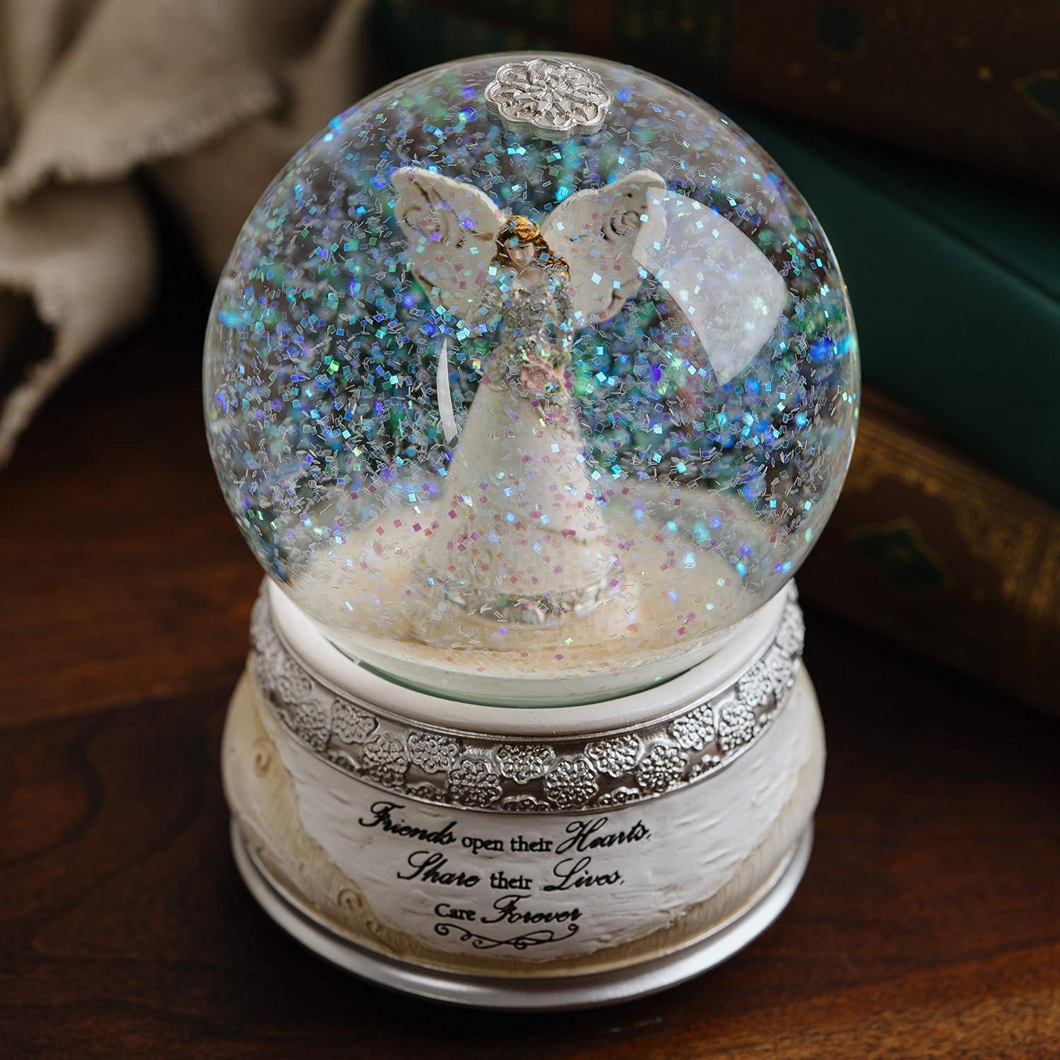 Pavilion Gift Company Elements Friends Angel Musical Waterglobe, 6-Inch/100mm, Inscription Friends Open Their Hearts Share Their Lives, Care Forever