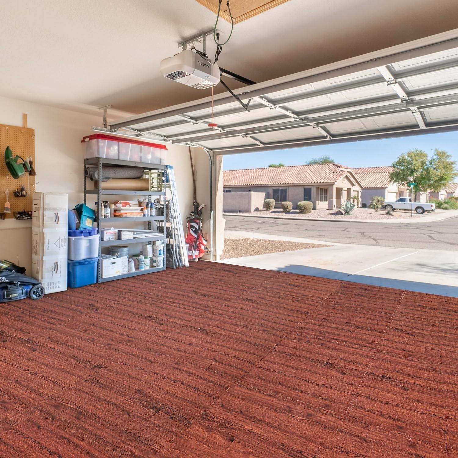 Sorbus 24" x 24" Brown Foam Interlocking Floor Mats, 12 Piece