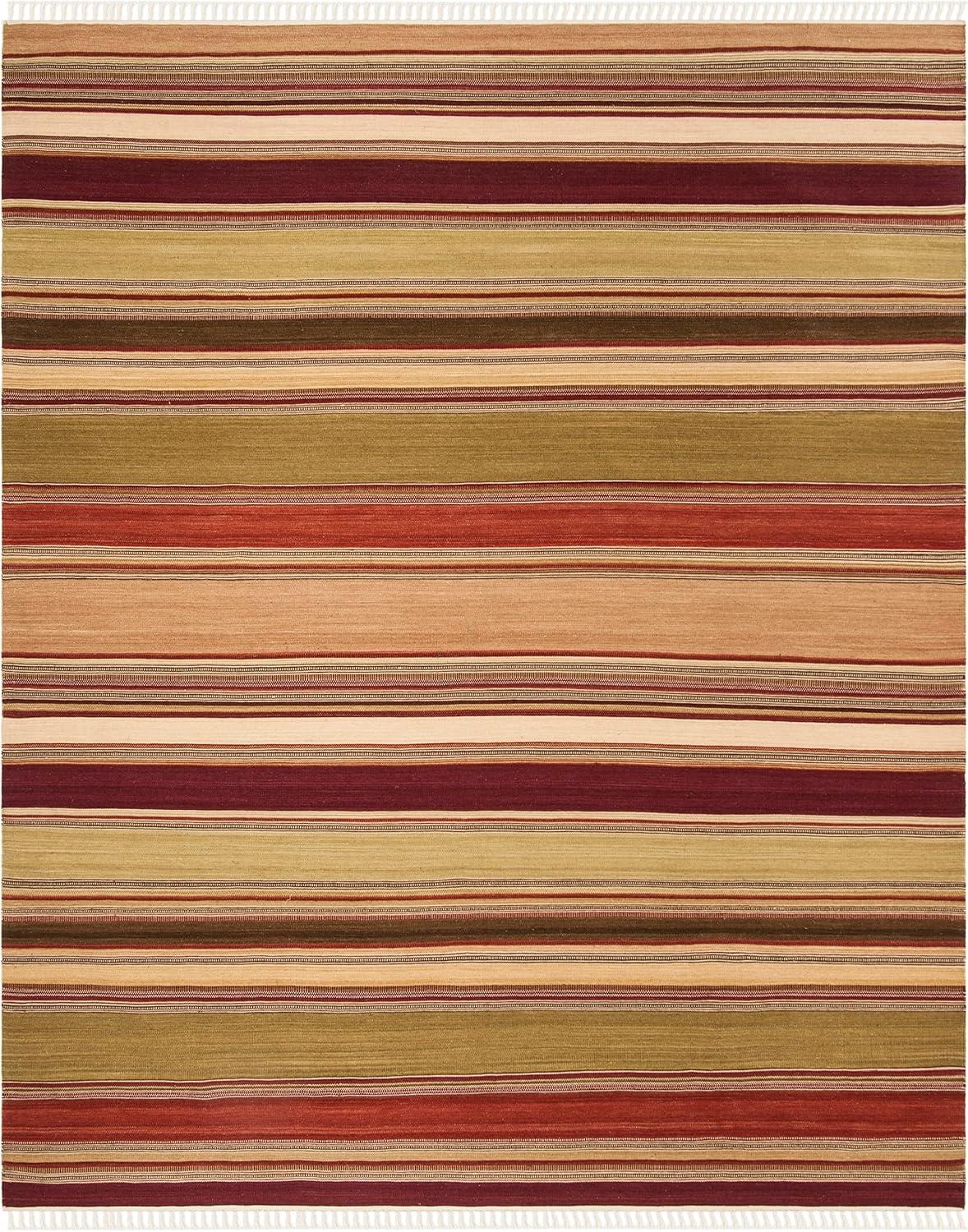 Striped Kilim STK311 Hand Woven Area Rug - Beige - 4'x6' - Safavieh.