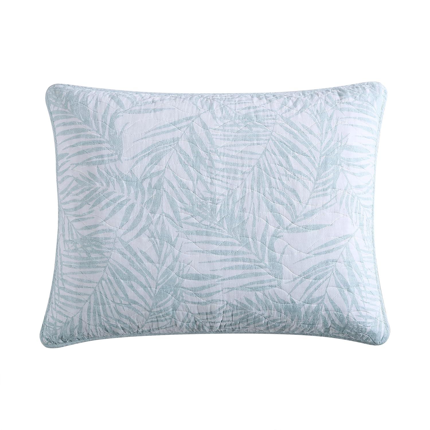 3pc King Palmday Quilt & Sham Set Light Blue - Tommy Bahama: Botanical Pattern, OEKO-TEX Certified