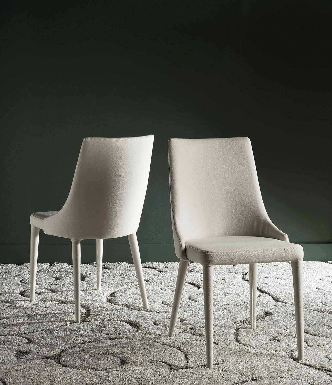 Summerset 19" H Leather Side Chair (Set of 2) - FOX2014 - Grey - Safavieh Couture