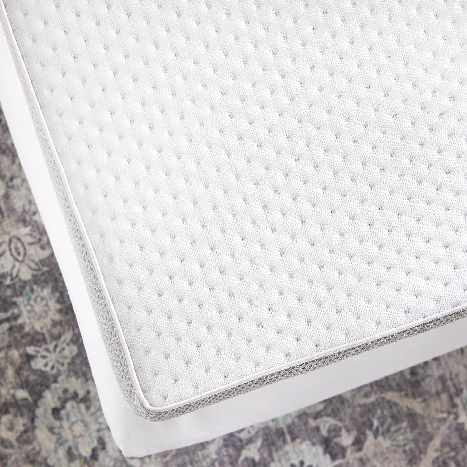 2-Inch White Cooling Gel Memory Foam Mattress Topper with Graphene Cover