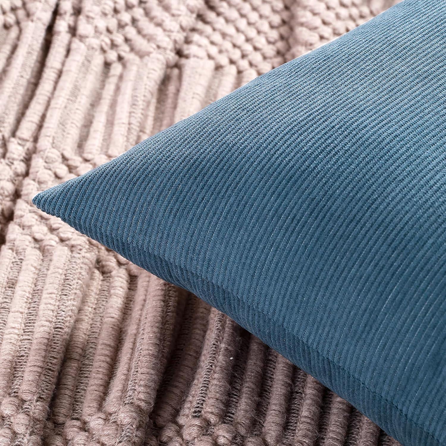 LALA & WONZ Corduroy Striped Throw Pillow Covers (Set of 2)