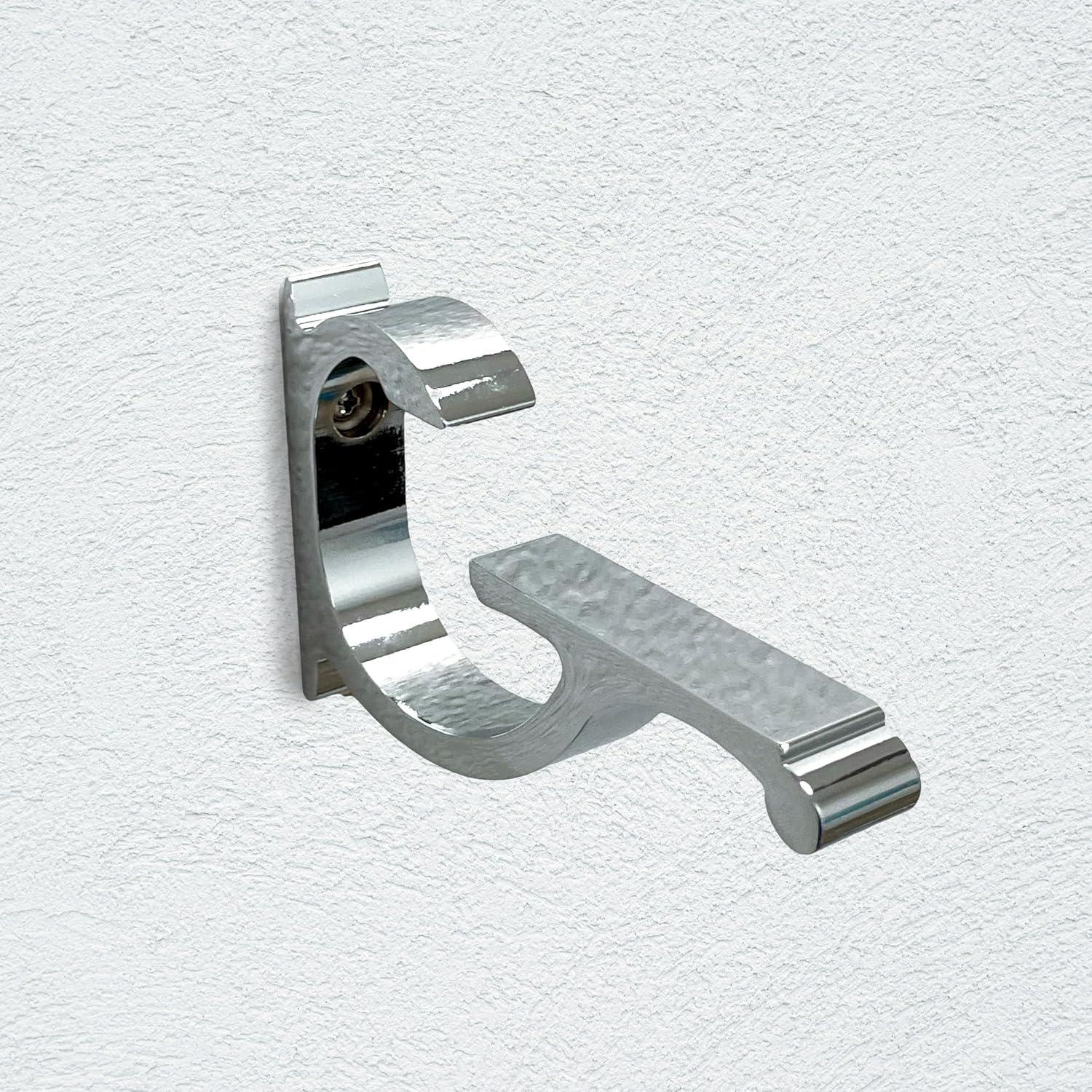 Clear Acrylic Floating Shelf with Chrome Brackets, 24" x 6"