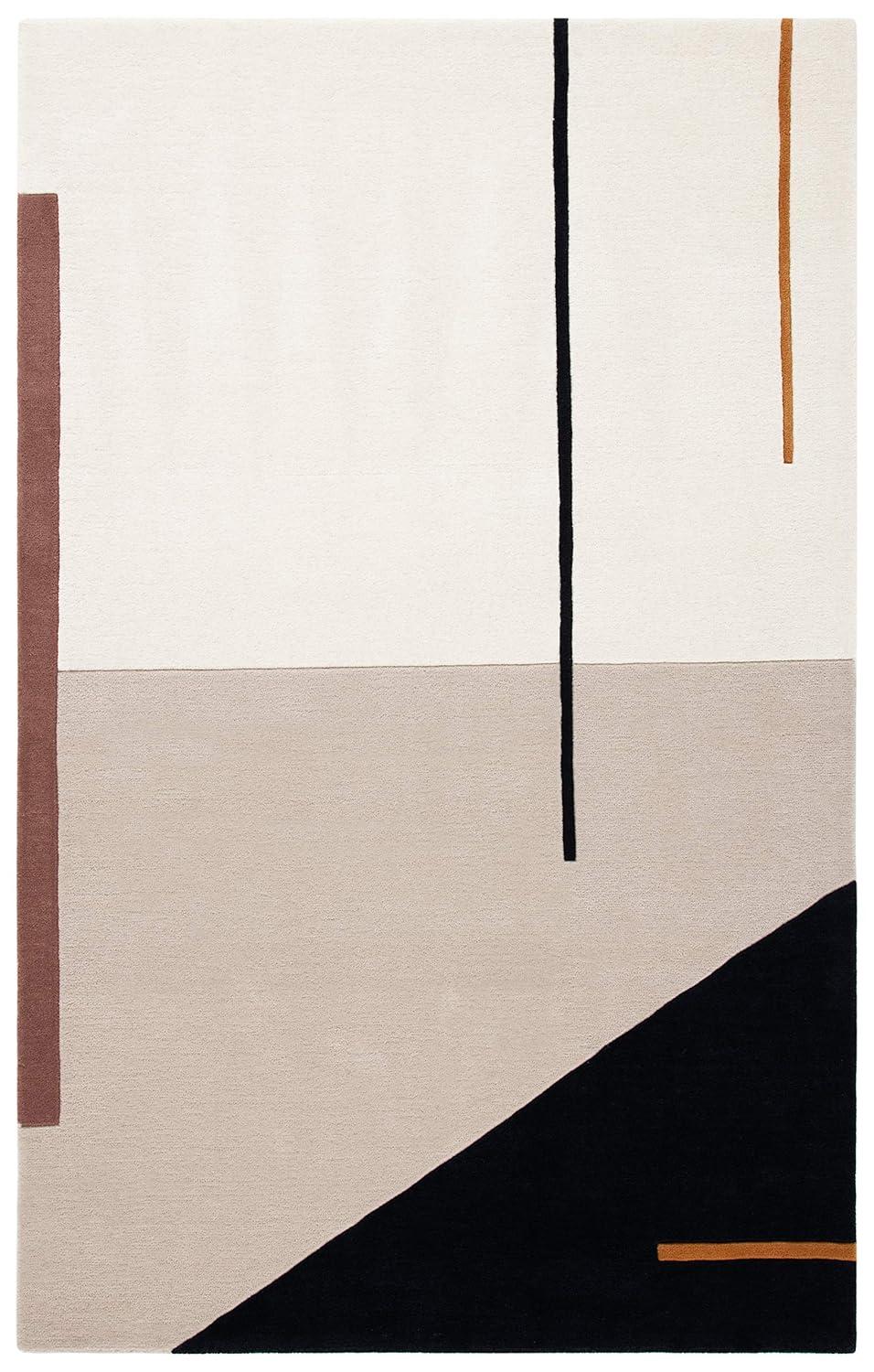 Fifth Avenue FTV110 Hand Tufted Area Rug - Ivory/Black - 5'x8' - Safavieh.