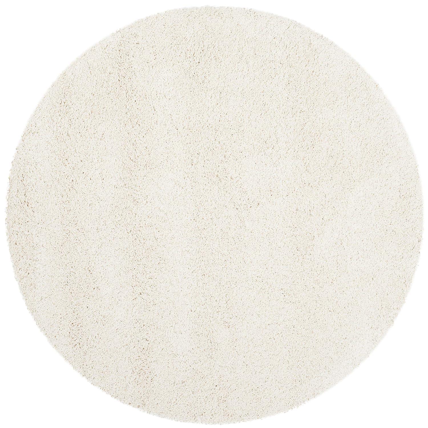 Milan Shag SG180 Power Loomed Indoor Area Rug - Ivory - 5'1" Round - Safavieh