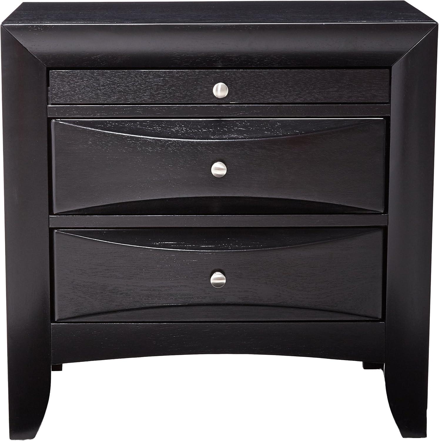 Briana 2-drawer Nightstand with Tray Black