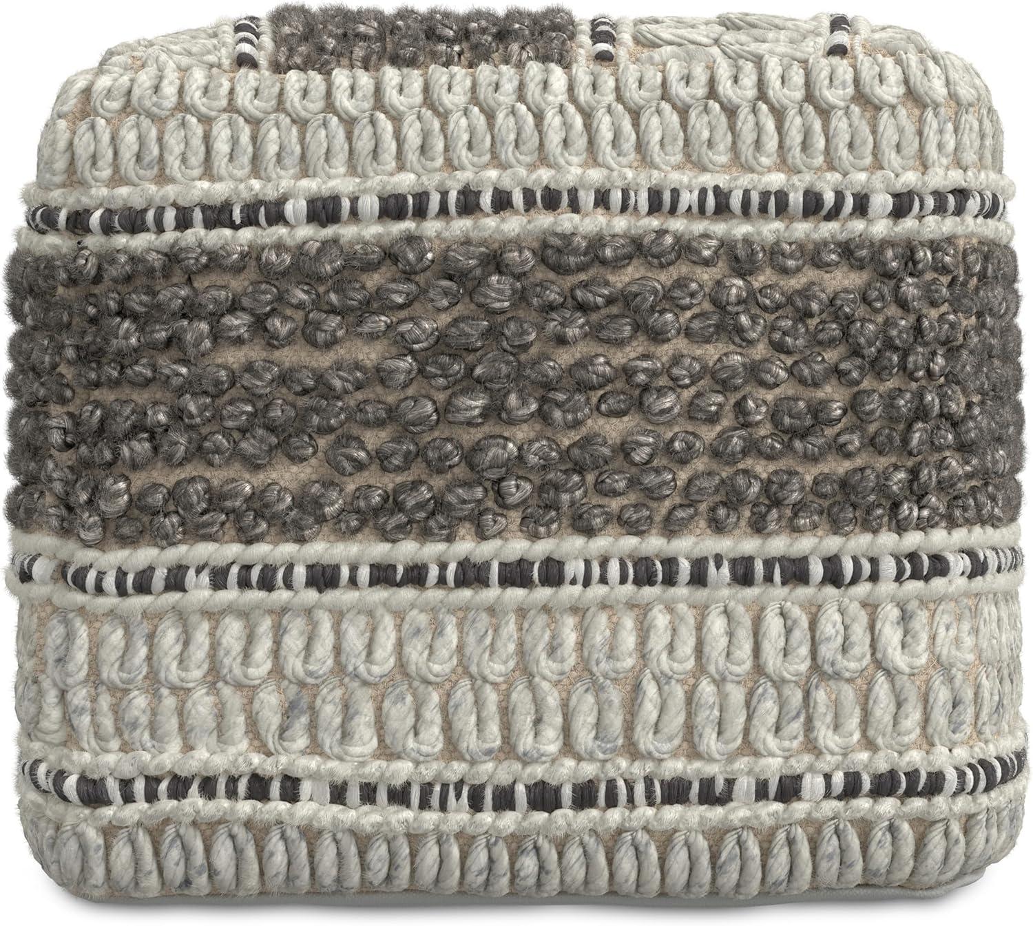 Simpli Home Grady Upholstered Pouf