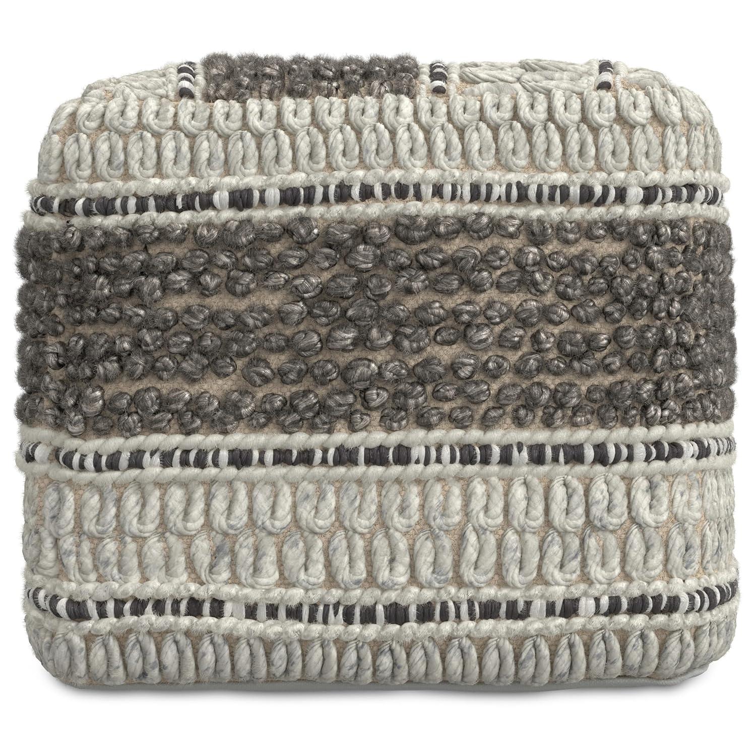 Simpli Home Grady Upholstered Pouf