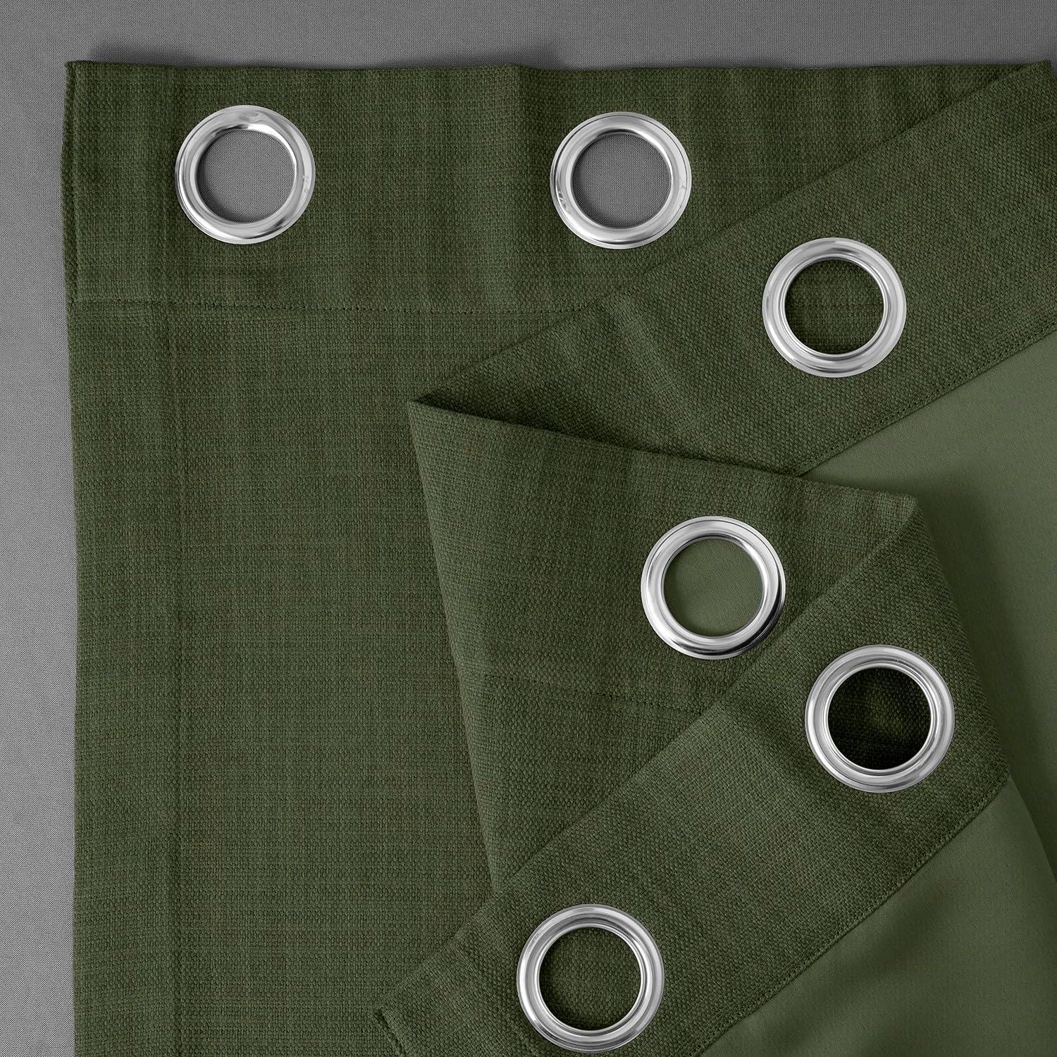 HPD Half Price Drapes Grommet Linen Curtains 84 Inches Long Room Darkening Curtains for Bedroom & Living Room (1 Panel), 50W x 84L, Tuscany Green