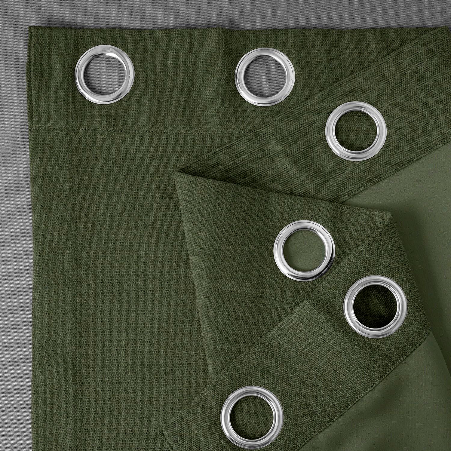 HPD Half Price Drapes Grommet Linen Curtains 84 Inches Long Room Darkening Curtains for Bedroom & Living Room (1 Panel), 50W x 84L, Tuscany Green
