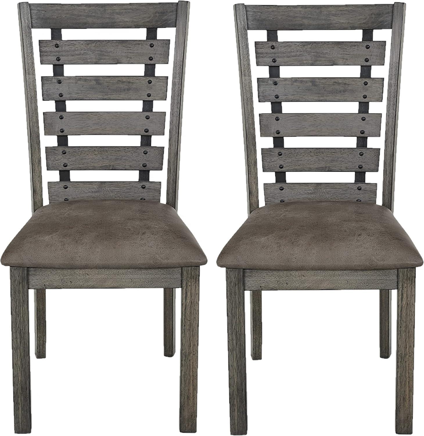 Progressive Furniture Fiji Wood Set of 2 Dining Chairs in Harbor Gray