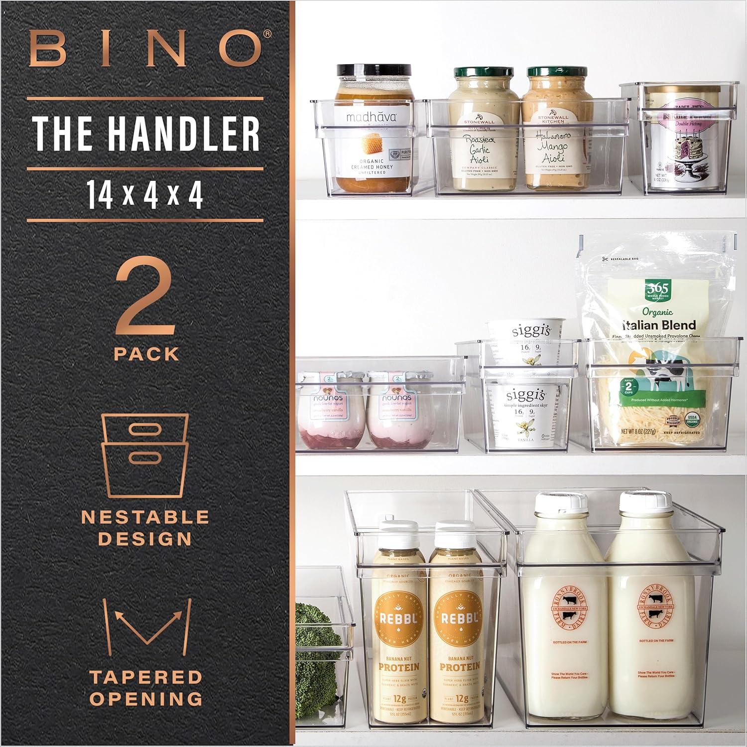 MAXAYA Bino | Plastic Storage Bins, Small | The Handler Collection | Multipurpose Organizer Bins | Kitchen Pantry Organizers And Storage | Clear Containers For Organizing Home | Freezer Organizer