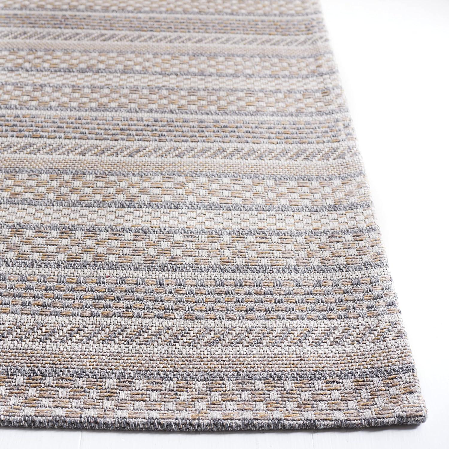 Martha Stewart Rugs Martha Stewart Cotton Striped Rug in Gray/Taupe