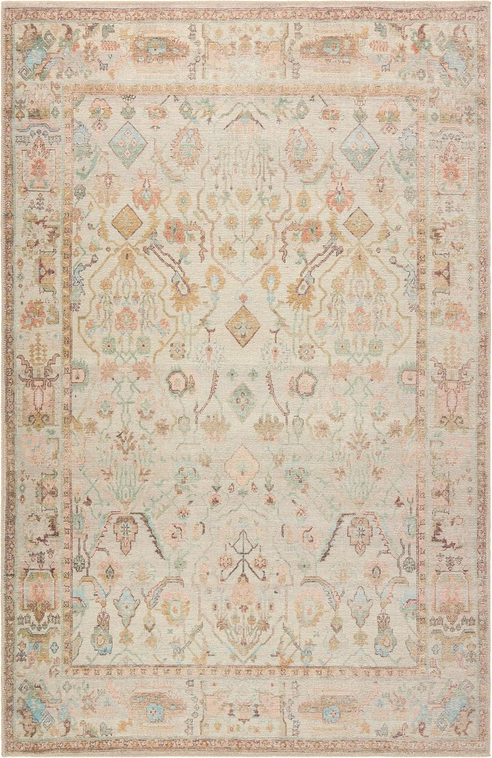 2'6"x7'6" Runner Avin Oriental Rug Blush/Cream - Jaipur Living: Traditional Floral Area Rug for Living Room
