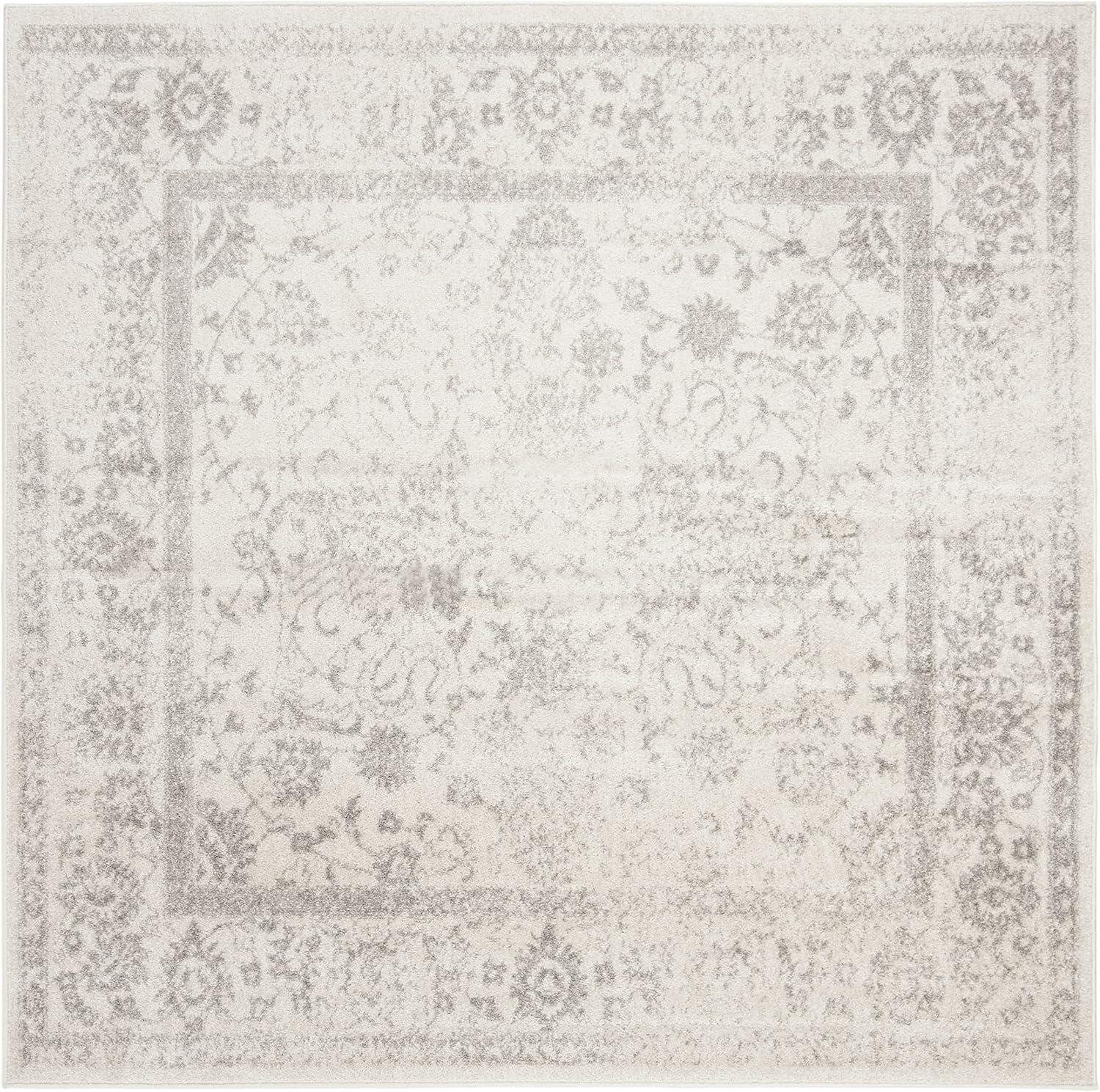 SAFAVIEH Adirondack Wyatt Traditional Area Rug, Ivory/Silver, 6'7" x 6'7" Square