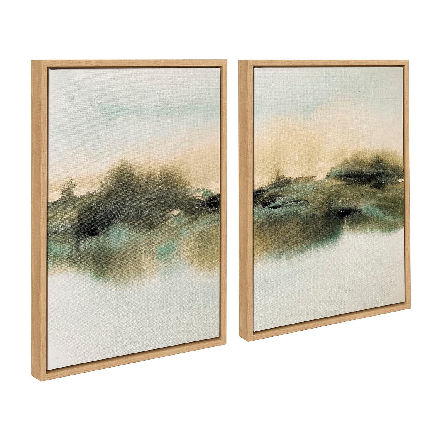 Kate & Laurel All Things Decor (Set of 2) 18"x24" Sylvie Meadows Framed Canvas by Amy Lighthall Natural: Tranquil Digital Art