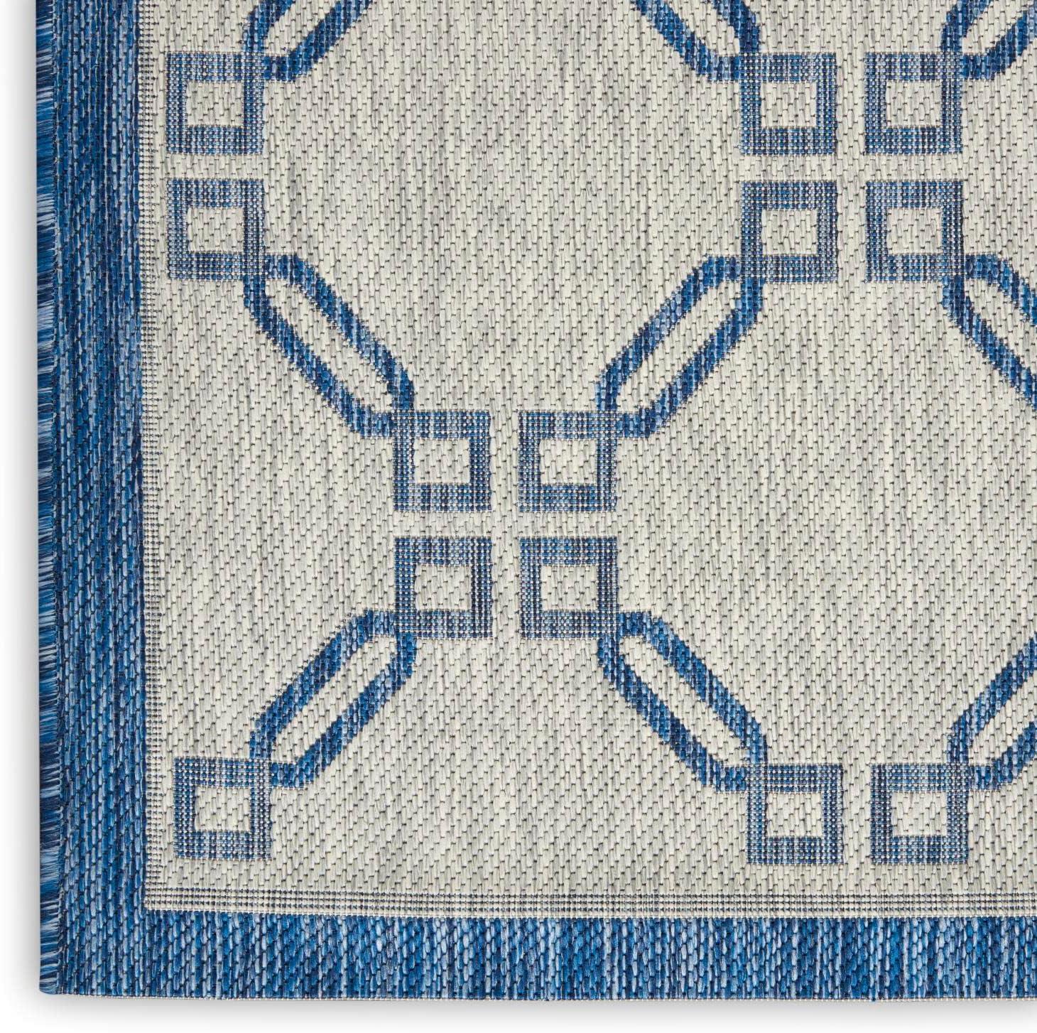 Nourison Garden Party GRD02 Indoor/outdoor Area Rug - Ivory Blue 2'2" x 7'6"
