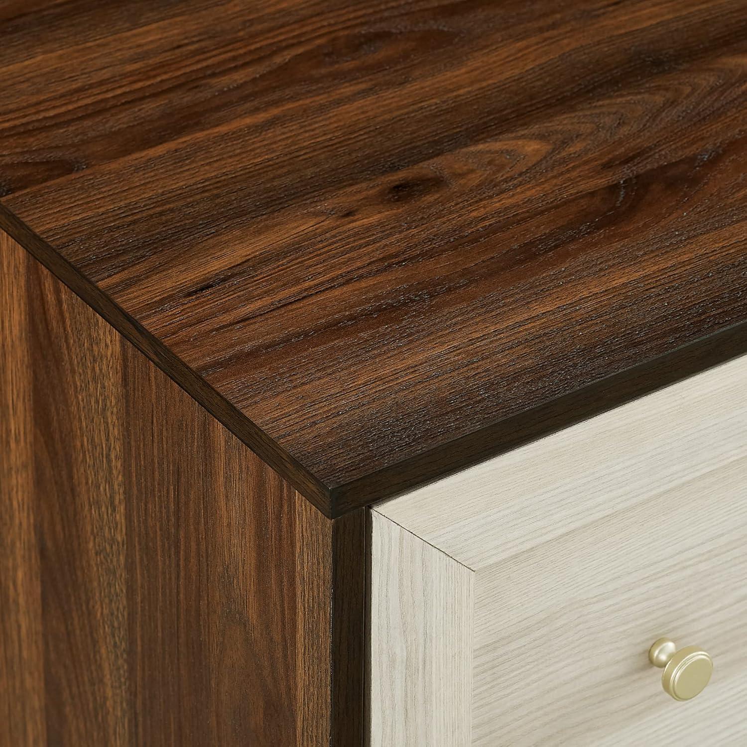 Eloise Glam Double Dresser in Dark Walnut with White Poplar Accents