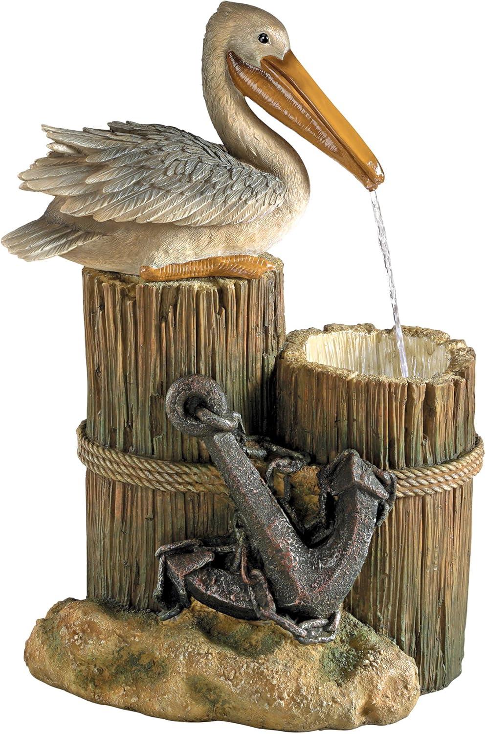 Pelican's Seashore Roost Sculptural Fountain