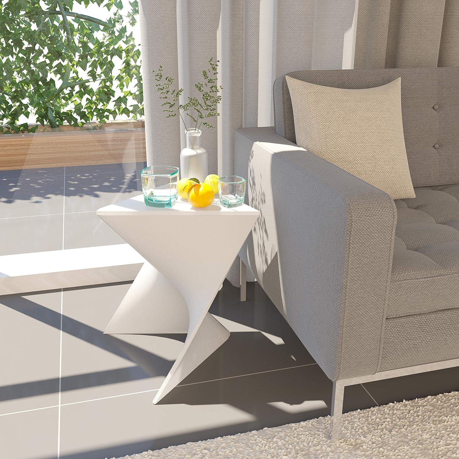 LeisureMod Danbury Modern Vanity Side Table, White