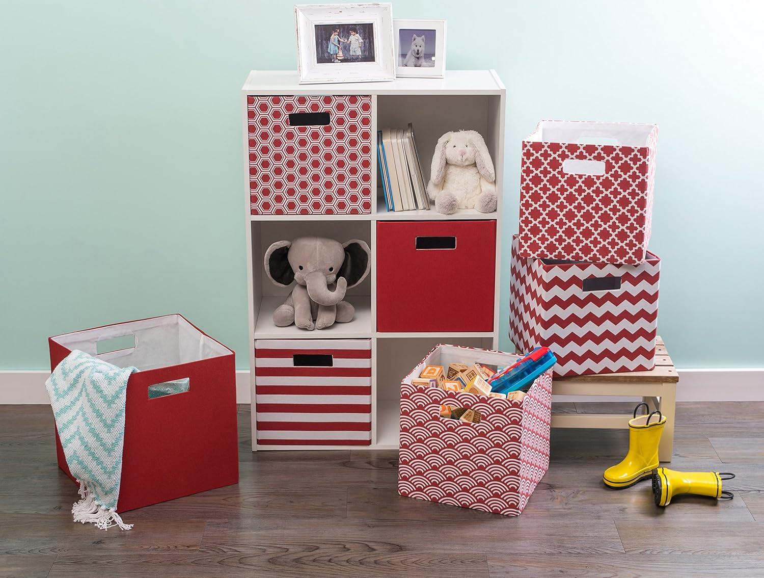 Rust Red Collapsible Polyester Storage Cube, 11x11x11