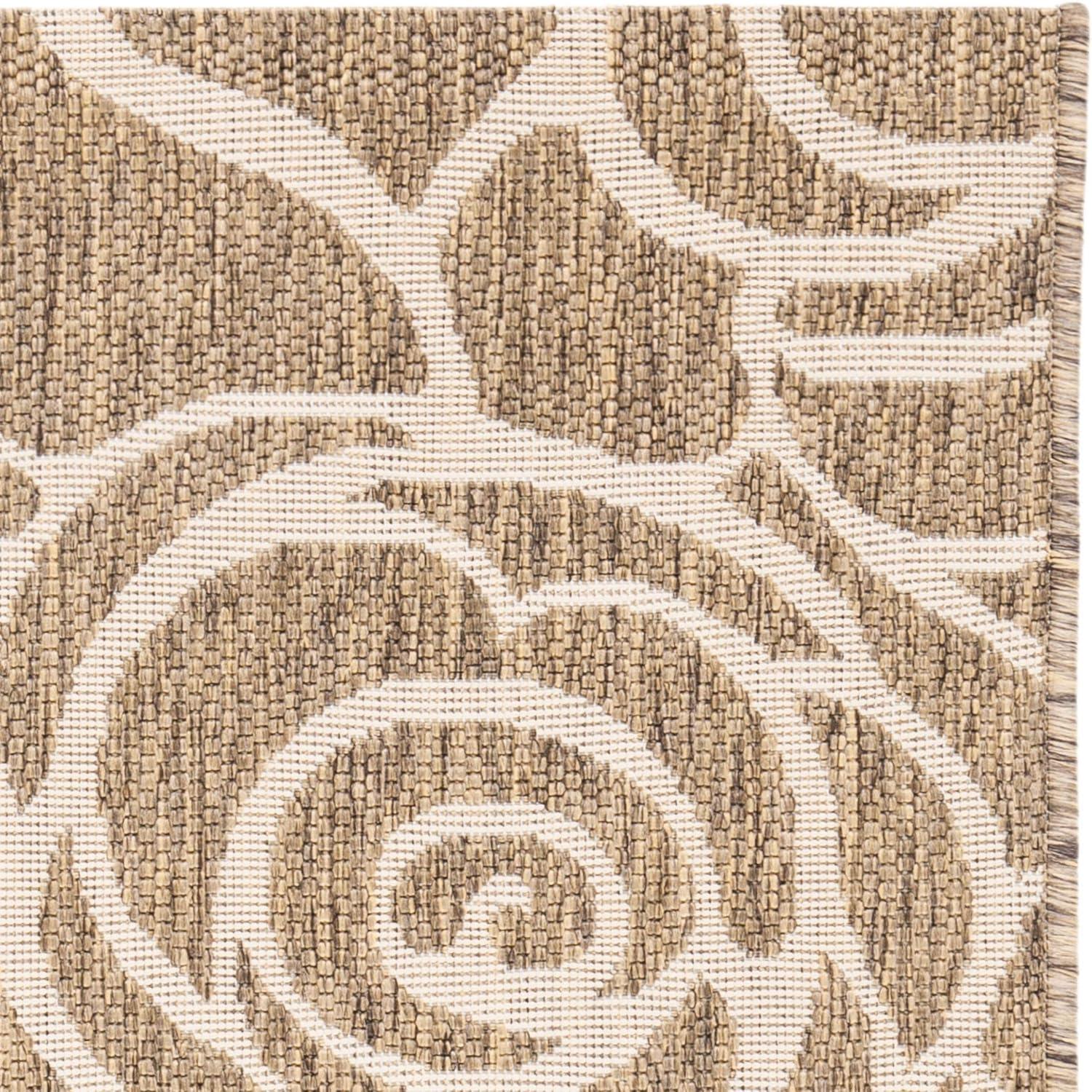 Courtyard CY5141 Power Loomed Indoor/Outdoor Area Rug - Coffee/Sand - 6'7"x6'7" - Safavieh.