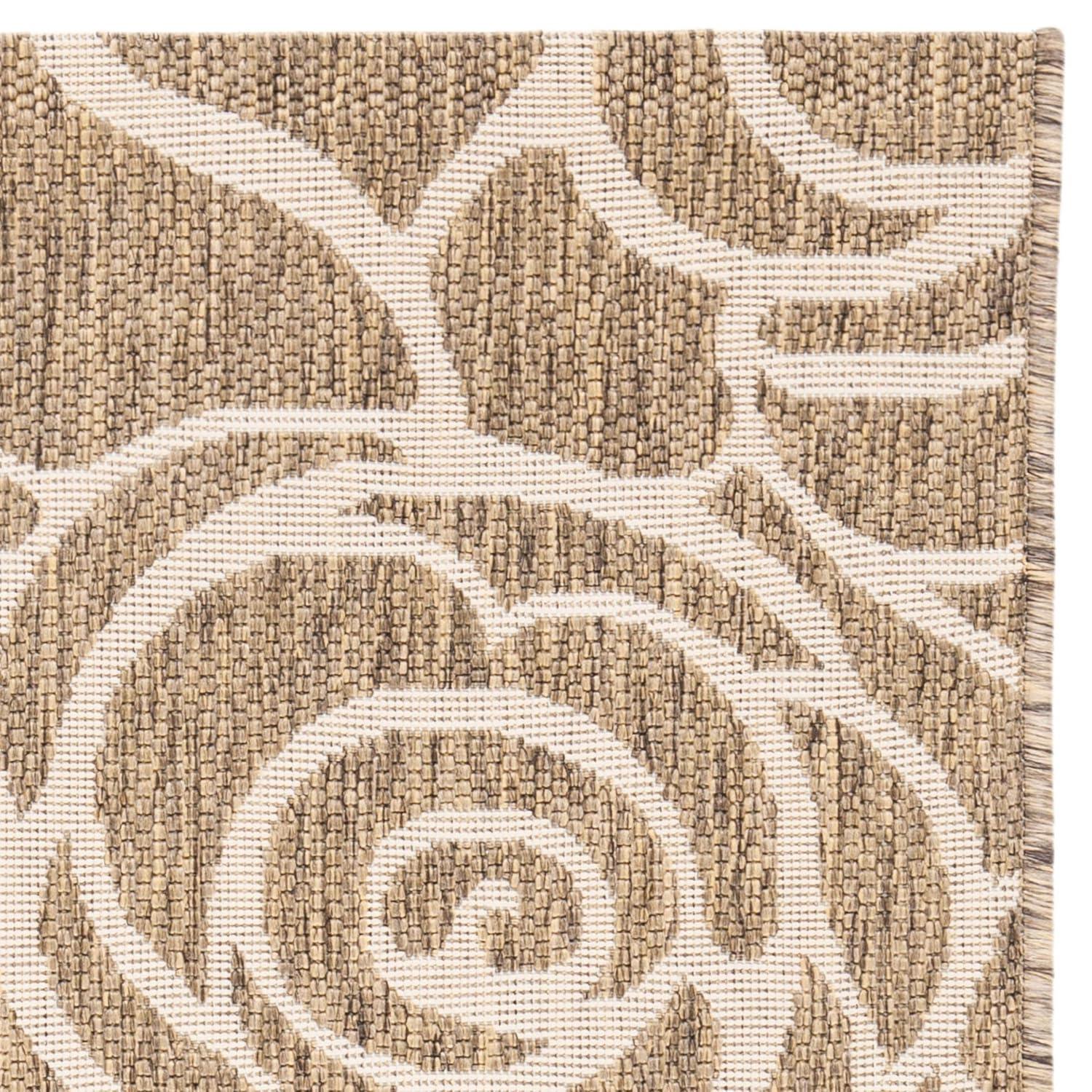 Courtyard CY5141 Power Loomed Indoor/Outdoor Area Rug - Coffee/Sand - 6'7"x6'7" - Safavieh.