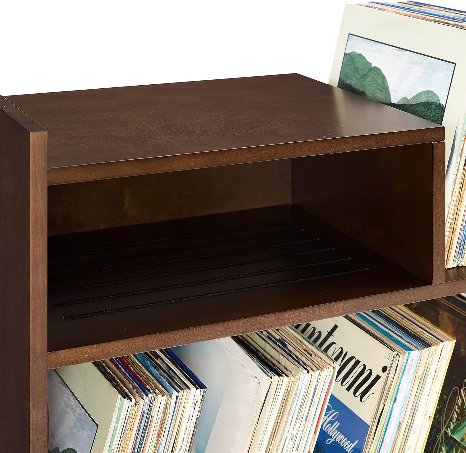 Portland Dark Brown MDF Turntable Stand with Cabinet