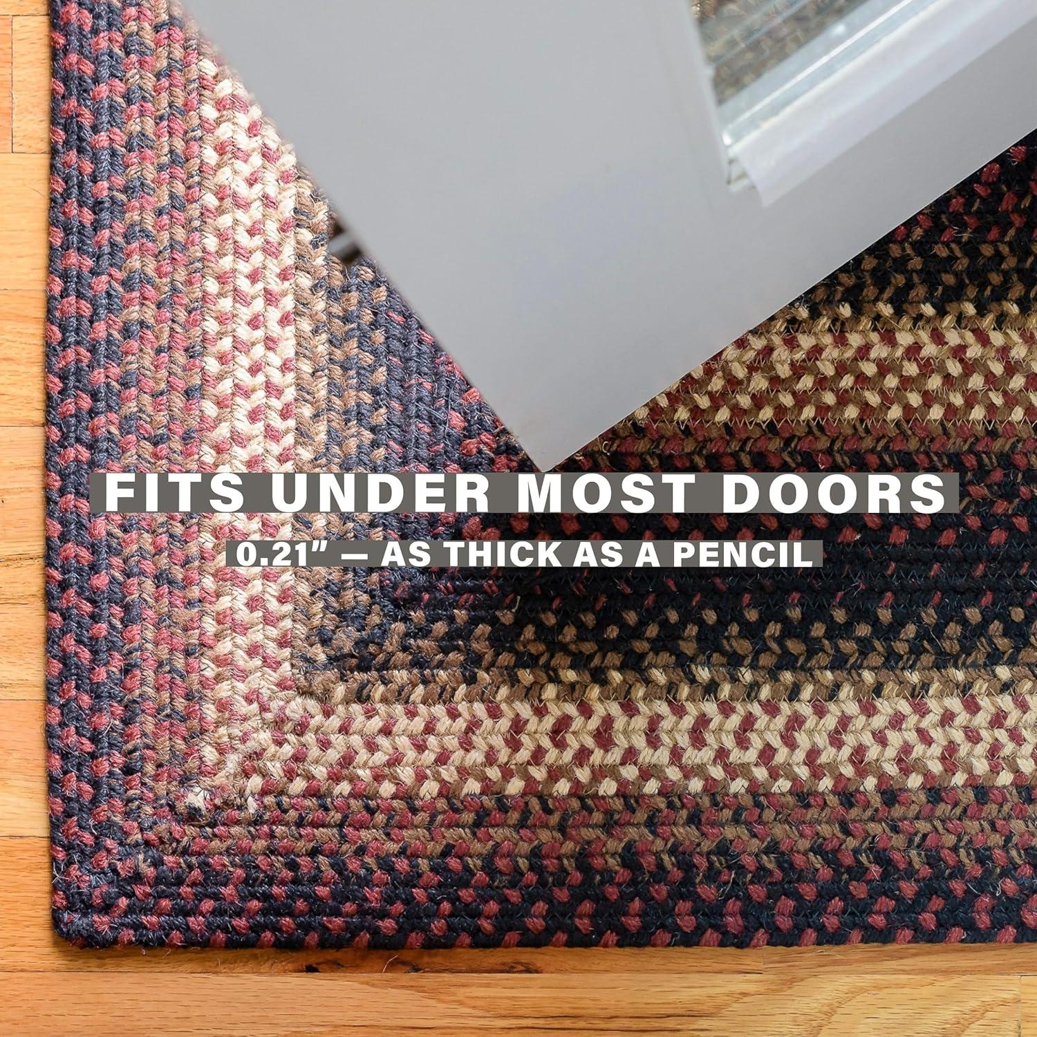 Homespice Midnight Moon Washable 8x10' Rug for Living Room, Bedroom Rug and Dining Room, Indoor-Outdoor Patio Rug Pet Friendly. Decor Style- Farmhouse Rug, Rustic, Country, Black Braided Rug